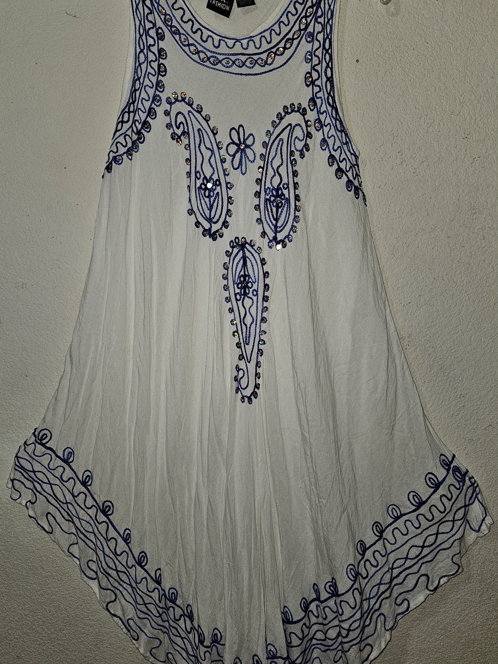 Sleeveless Embroidered Tank Dresses